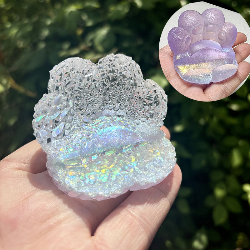 小号虎皮钻石猫爪凹槽手机支架硅胶模具手工diy水晶滴胶翻模模具