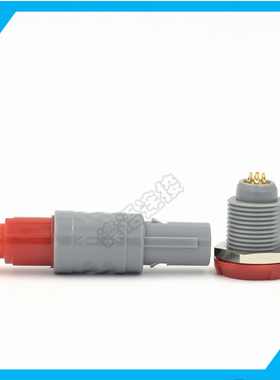 塑料1P8芯9针10PIN14芯插头插座整套红色螺帽圆形连接器接头M14