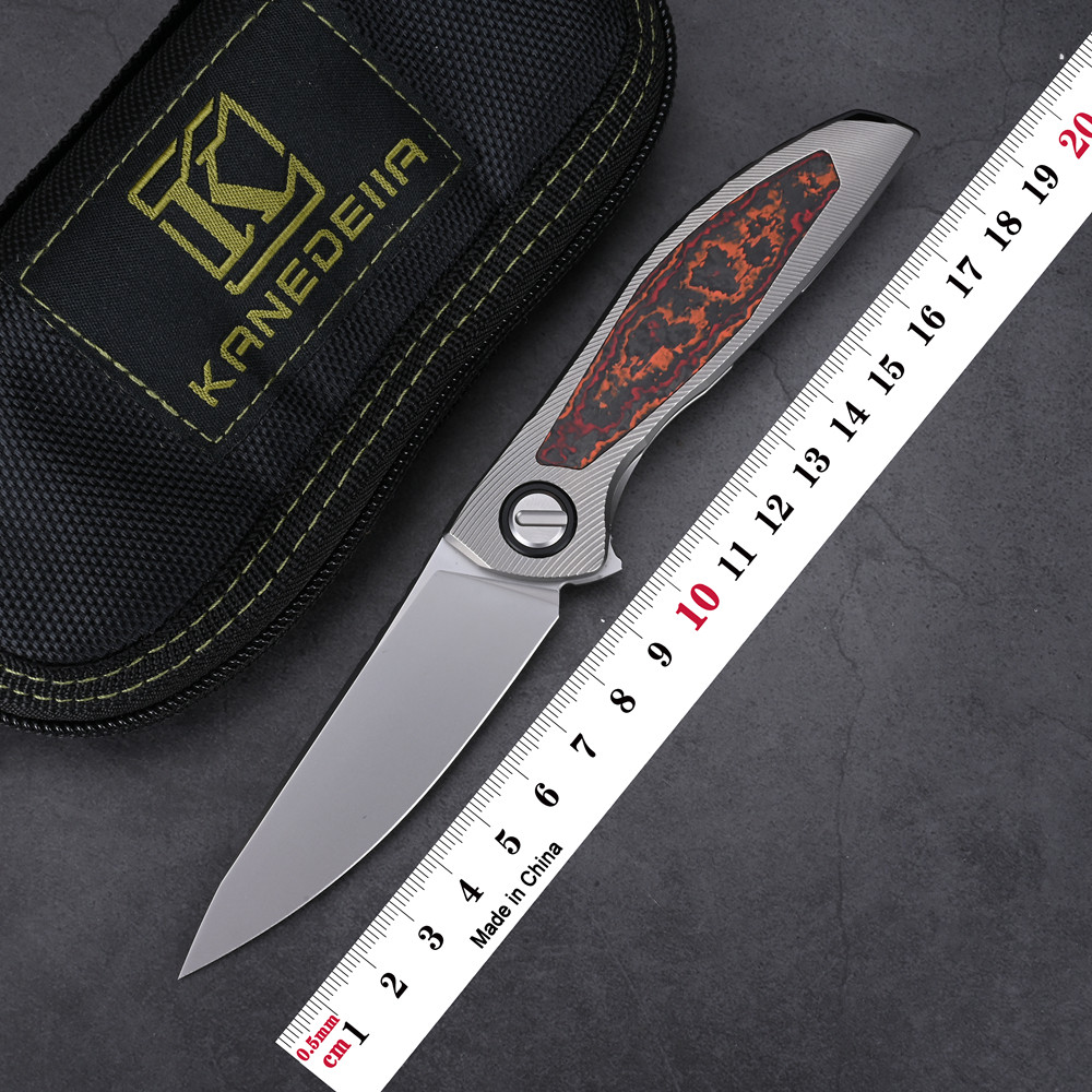 kanedeiia neon 熊头快开折刀m390钢随身折叠刀野营户外工具刀具