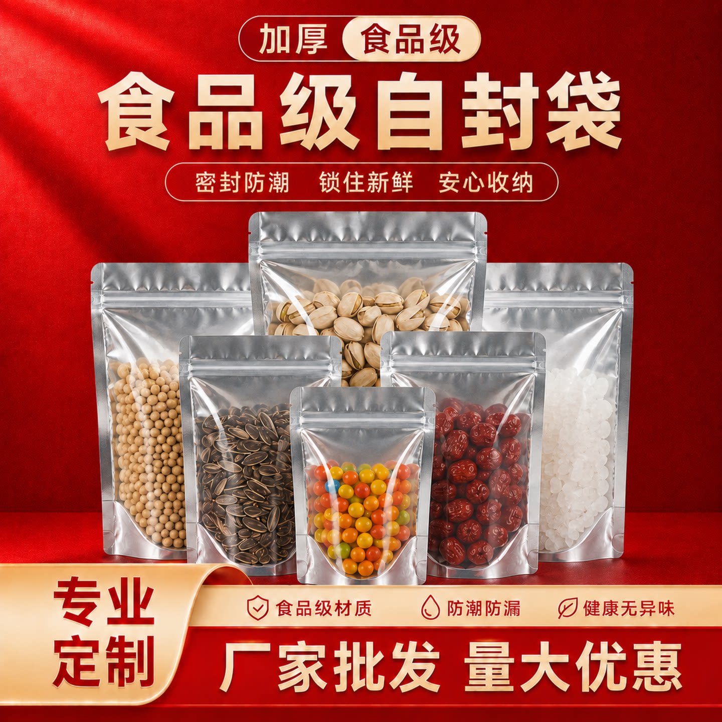 阴阳镀铝自封袋子食品包装可定制
