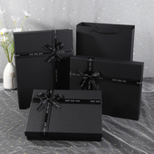 光板黑色礼物盒空盒创意礼品盒子围巾衣服包装 盒精美礼盒定制logo