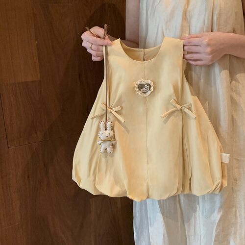 女童花苞连衣裙2025夏季款背心裙