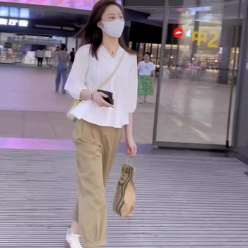 微胖显瘦活泼减龄上衣两件套装图片