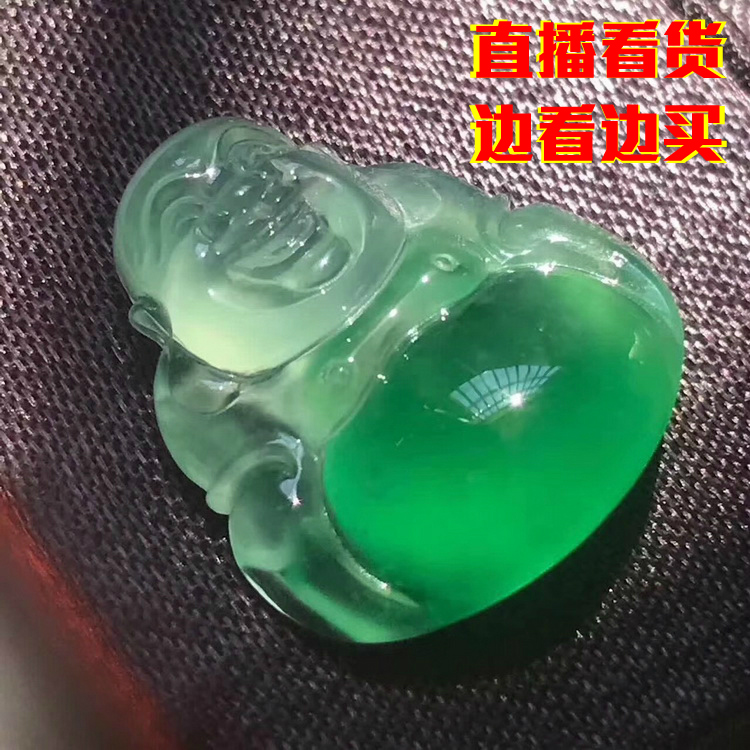 直播定制佳美翡翠假一賠十天然本命佛守護神冰種觀音貔貅玉吊墜