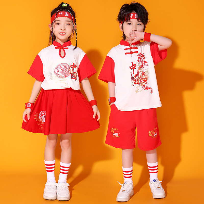 六一儿童啦啦队演出服男女童学生街舞运动会表演服幼儿园舞蹈衣服