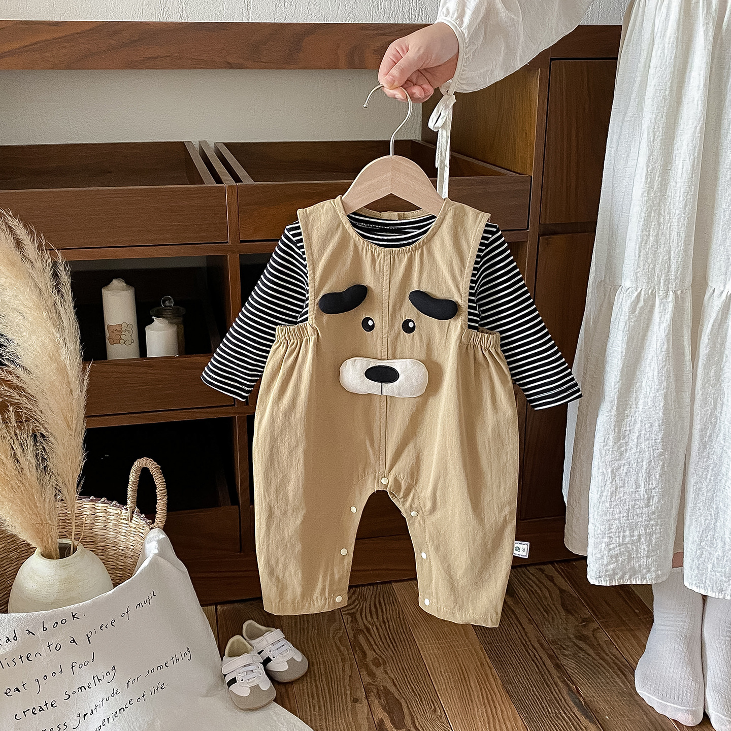 男童秋季衣服可爱宝宝外出服套装婴儿秋装洋气内搭连体衣两件套