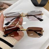 跨境热销时尚 无框切边太阳眼镜女士新款 欧美潮流墨镜ins现货