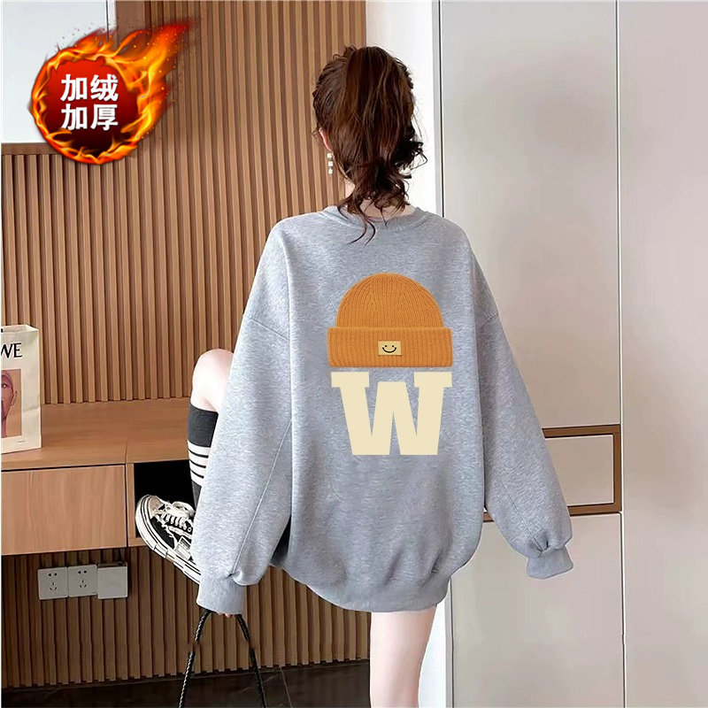 胖mm300斤大码女装薄款纯色卫衣女宽松春秋韩版学生套头上衣潮240