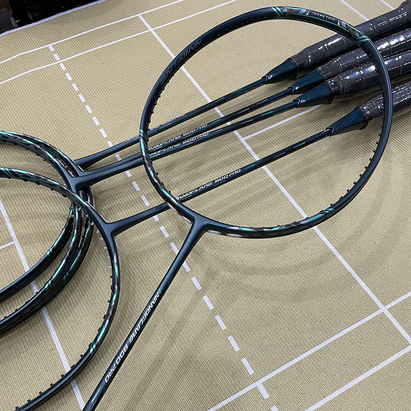 高端无标订制800pro羽毛球拍速度进攻型46T内发泡二次成型4U超轻