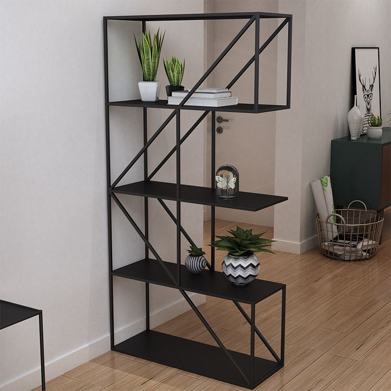 后现代客厅电视背景沙发收纳隔板