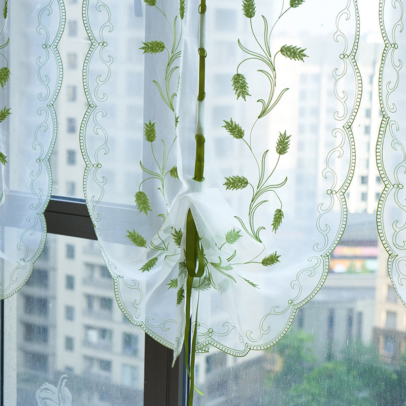 黏贴纱帘升降罗马帘窗帘阳台飘窗隔断帘遮挡帘扇形卷帘半帘透光纱,居家布艺,定制窗帘,淘宝优惠券,粉丝福利购,淘宝优惠卷