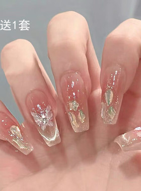 新娘假指甲贴片美甲成品2026新款蝴蝶穿戴甲学生孕妇可用美甲片夏