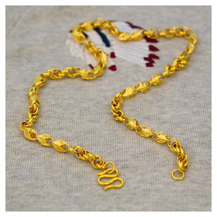 镀金越南沙金项链不掉色仿金假黄金链子空心麻花链瓜子链男饰品女