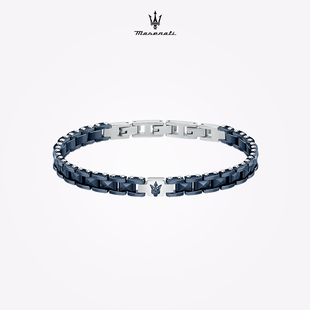 Maserati/玛莎拉蒂金属手链带银色潮流简约小众嘻哈送男友生日
