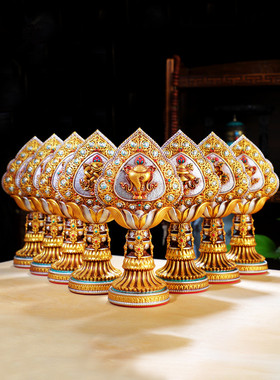 藏式树脂八吉祥七政宝八供摆件