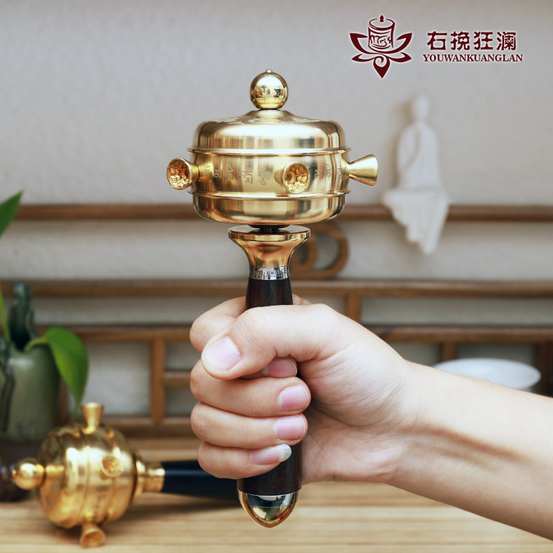 定制缩微胶片经右挽狂澜手拨转动轮指捻动坛城手摇桌面装饰摆件
