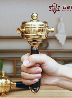 语狮子缩微胶片右挽狂澜手摇摆件