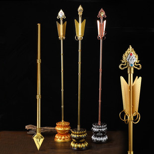 藏式合金招财箭可选适配招财箭底座锡杖五彩旗幡装饰吉祥箭摆件