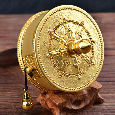 家用亚青手摇转动纯铜单层浮雕