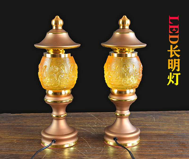 LED长明佛灯琉璃荷花灯电子灯