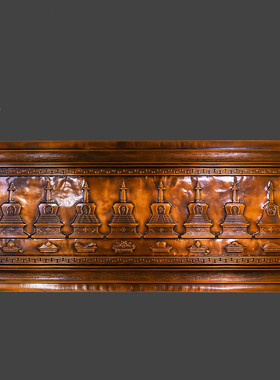 藏式八塔铜唐卡紫铜色装饰摆件