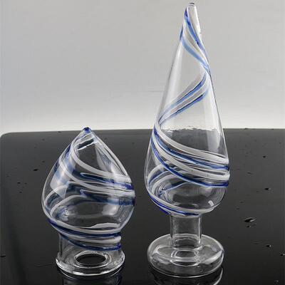 A self-pleasuring toy made of glass for use inside the anus.