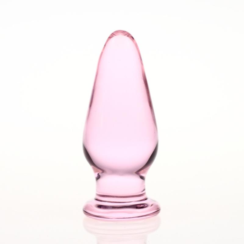 粉色透玻璃按摩器局部扩张菊部门塞外出佩戴兴奋极限放松菊部栓女