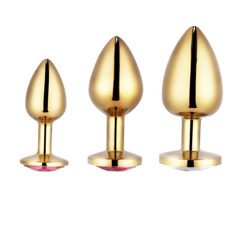 按摩放松解压局部扩张扩私密扩菊部按摩器金属菊部栓金色圆形套装