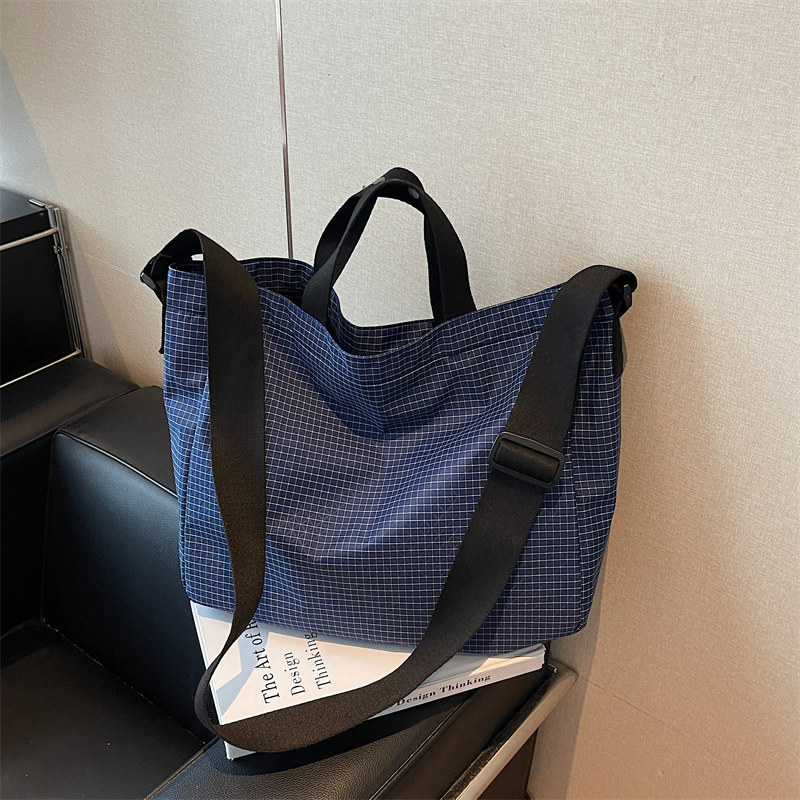 百搭手提托特包女新款大容量轻便防水尼龙布单肩包时尚格子斜挎包,箱包皮具/热销女包/男包,托特包,淘宝优惠券,粉丝福利购,淘宝优惠卷