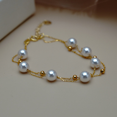 如帆小众简约气质七颗珍珠银珠手链时尚通勤百搭手串手环女60353