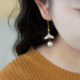 如帆小众设计感海豚尾珍珠长耳环925纯银流苏时尚 耳线通勤女51136