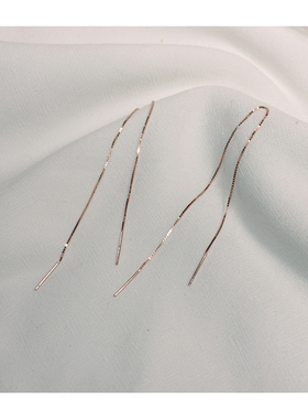 rufan 925纯银镀金超长流苏耳线气质简约日韩百搭耳环耳饰女80813