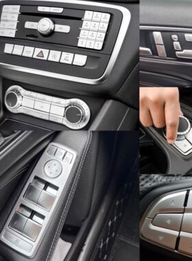 适用奔驰改装CLA220 GLA200  A200 车门升窗按键贴中控内饰装饰贴