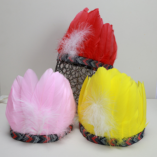 热销彩色羽毛头饰天然鹅冠酒吧表演舞台头带儿童走秀服装头戴搭配