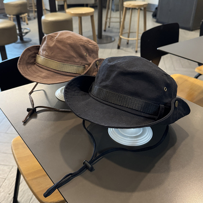 儿童帽子男童户外大帽檐渔夫帽春秋防晒帽遮阳帽中大童露营登山帽