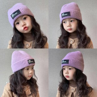 女 冬季 女童帽子秋冬款 女宝宝毛线帽儿童套头帽女孩针织帽2024新款