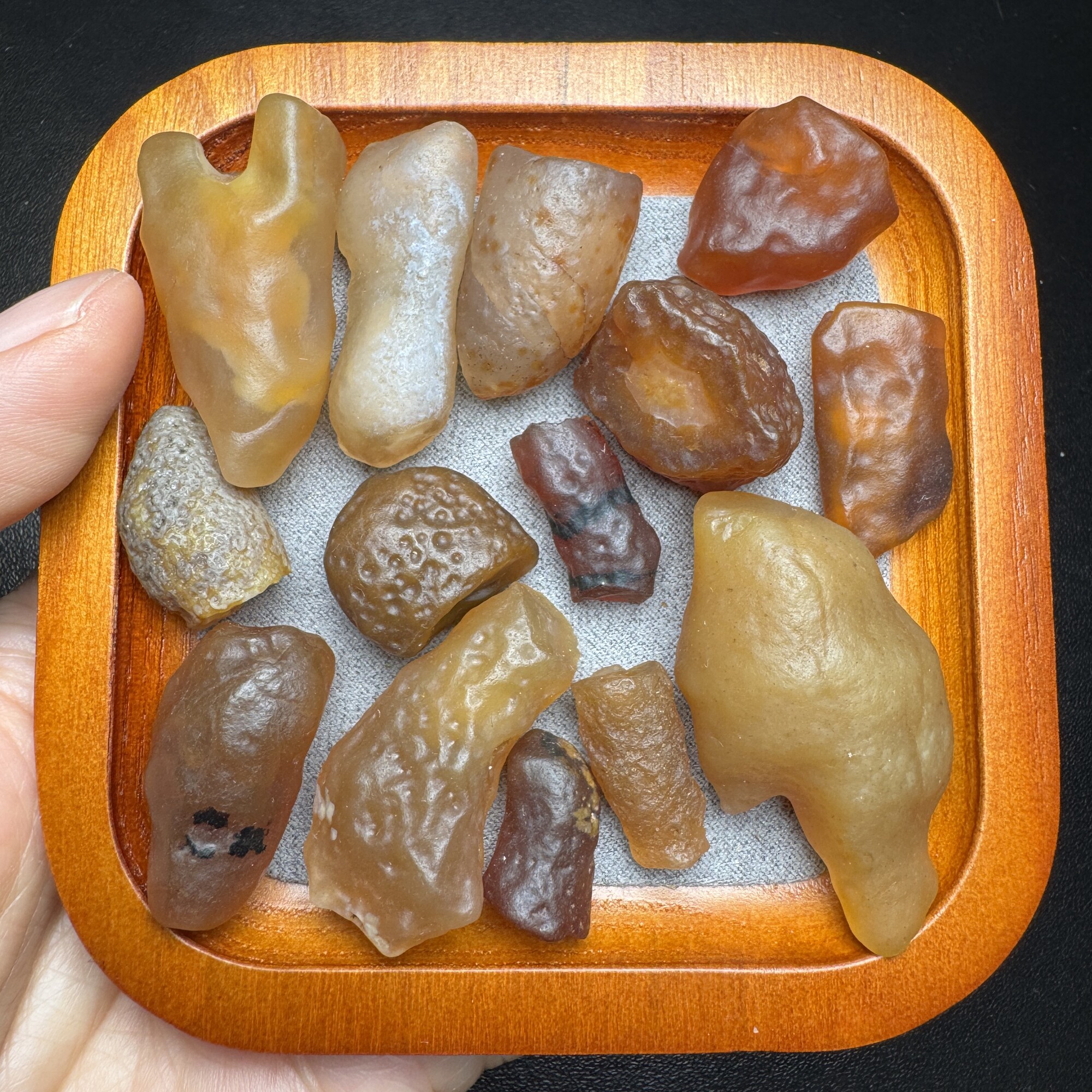 121克 一盘老酒红天然戈壁玛瑙原石 满50包邮-376