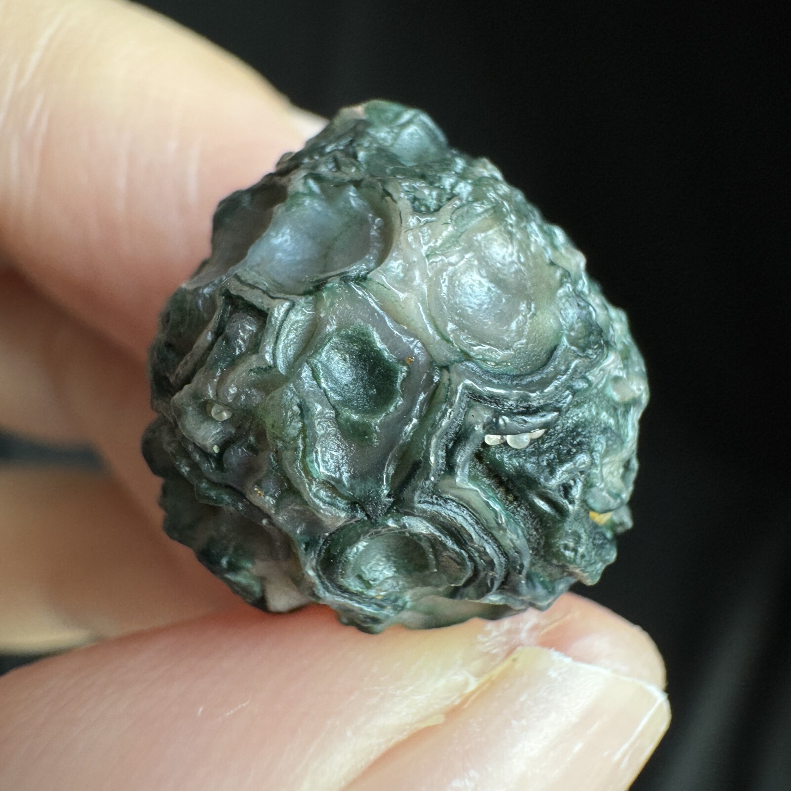 1.7cm 眼睛石 天然戈壁玛瑙原石-4054