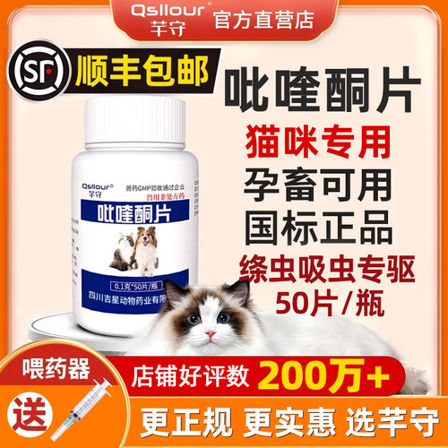 吡喹酮片宠物猫咪狗狗体内驱虫药
