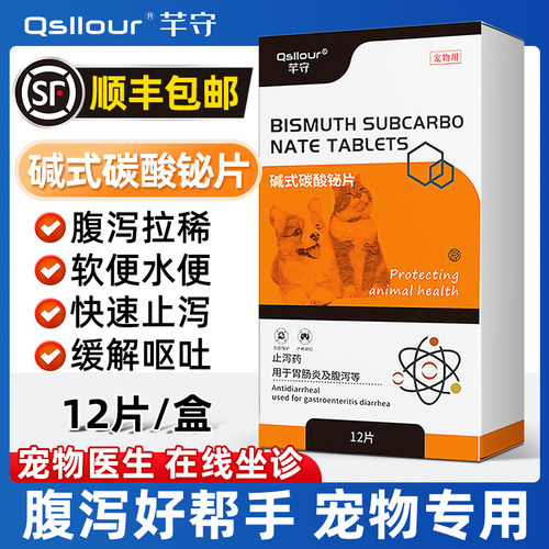 碱式碳酸铋片宠物狗猫拉肚子药