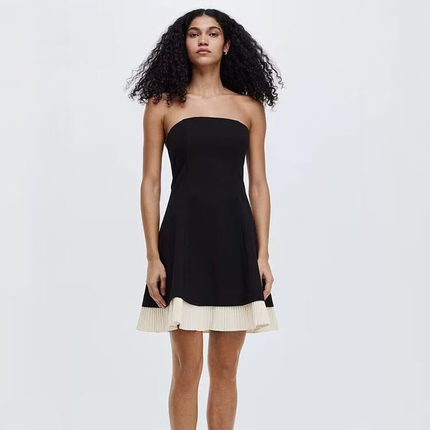 ZA 2025冬季新款女装时尚气质露背无袖收腰显瘦压轴女装连衣裙