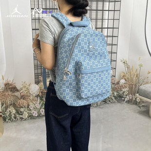 JORDAN乔丹双肩包满印老花AJ情侣款学生书包男女包休闲大容量背包