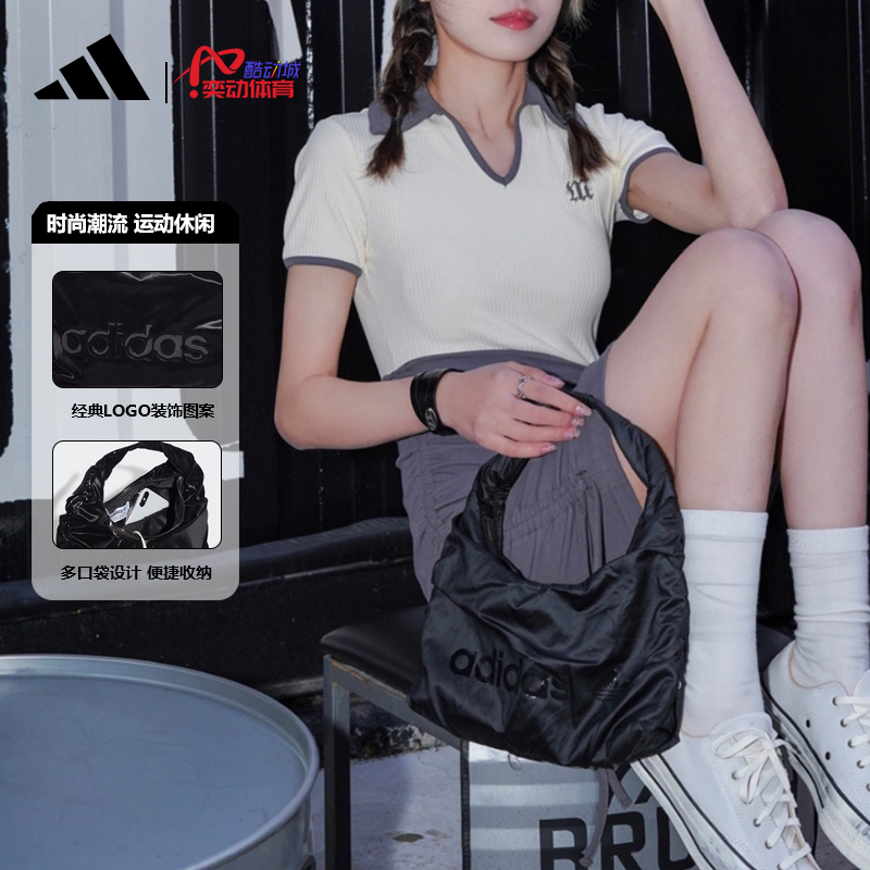 ADIDAS阿迪达斯三叶草单肩包女包腋下包云朵包运动包休闲包手提包