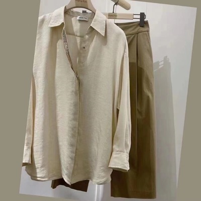 设计师品牌Frame Fan15.5MM细条纹英式暗门襟饰手工铜片长袖衬衣