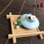 复古宫廷款 延禧攻略富察皇后同款 耳坠珍珠贝镂空干青耳坠中式