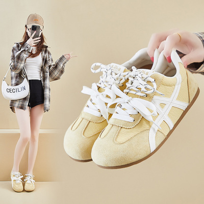 ins韩版新款德训鞋女2026春季学生运动跑步休闲街拍厚底增高2605