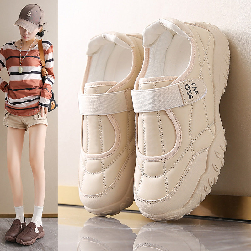 XQ-K18魔术贴运动鞋女外穿2025新款配裙子不累脚软底轻便透气休闲