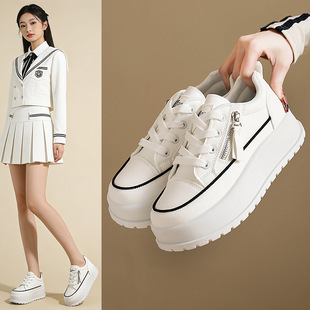 休闲鞋 ins潮厚底增高帆布鞋 女2026春季 透气 SQP06 新款 韩版