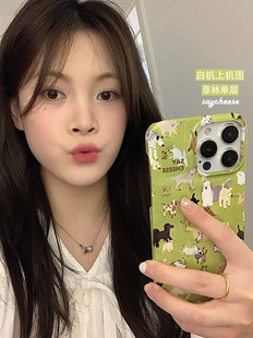 15Pro X系列 SayCheese可爱狗狗们 复古绿洋气北欧ins风苹果菲林硬壳iPhone15 聚会 15ProMax及14