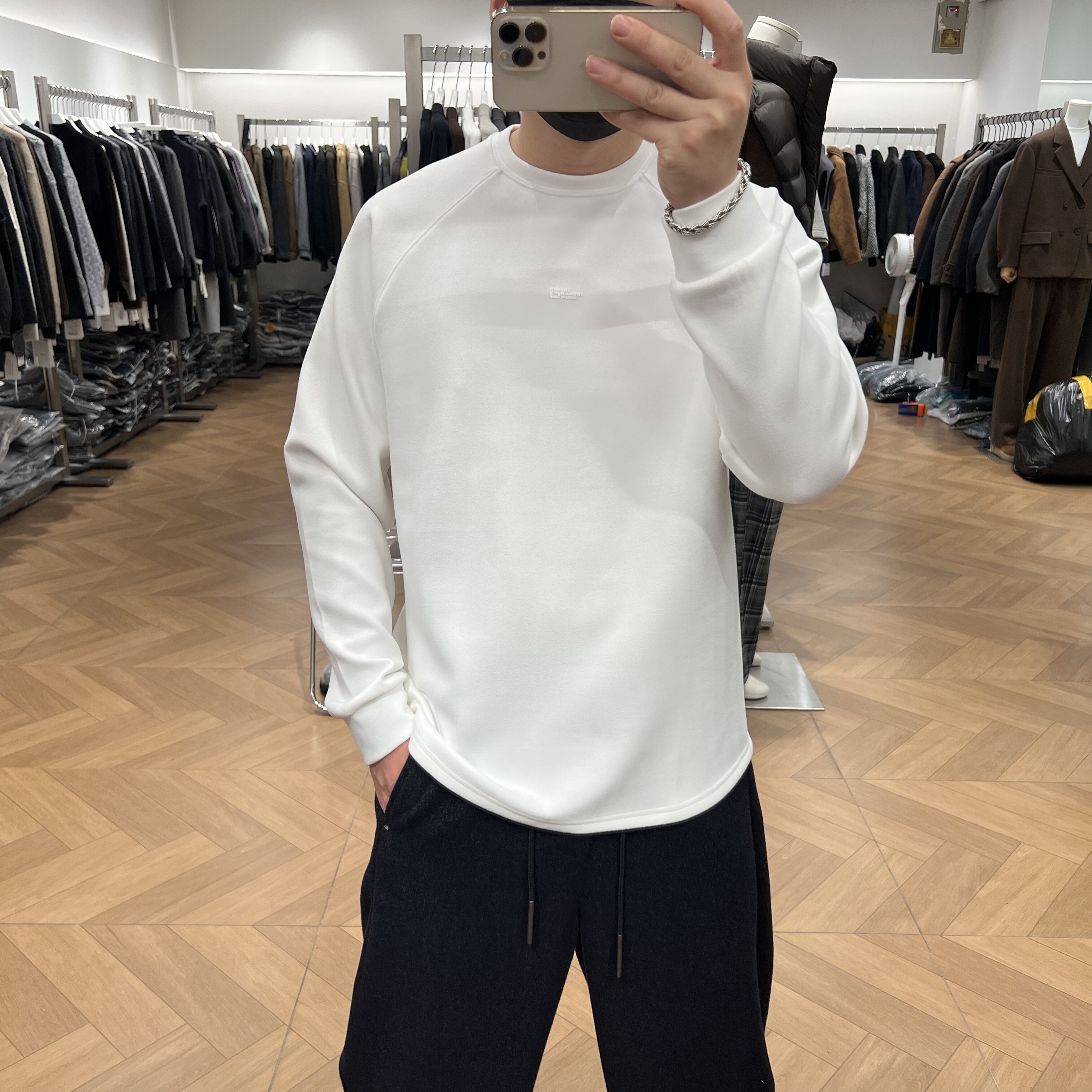 亲肤软糯圆弧下摆纯色刺绣德绒长袖T恤男冬季美式通勤双面绒打底T,男装,T恤,淘宝优惠券,粉丝福利购,淘宝优惠卷